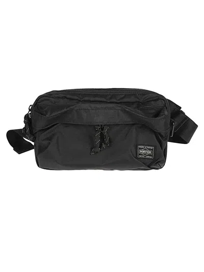 Porter Men's Force 2way Waist Bag In Nylon Twill In Black