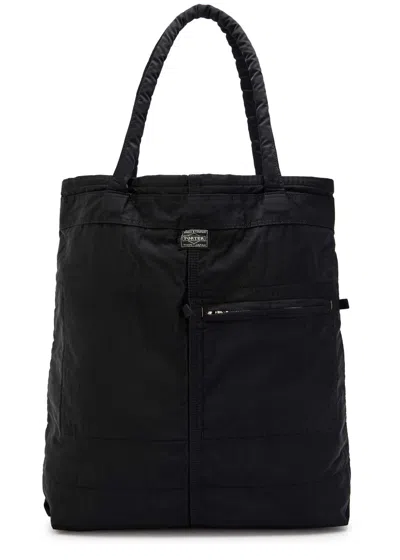 Porter Mile Nylon Cotton-twill Tote Bag In Black