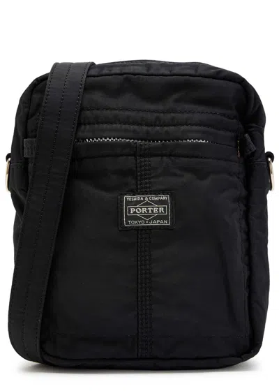 Porter Mile Nylon Cotton-twill Vertical Shoulder Bag In Black