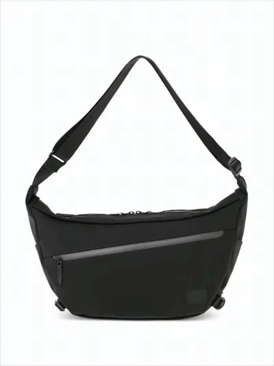 Porter Minimalist Shoulder Bag With Front Zip Pocket In White