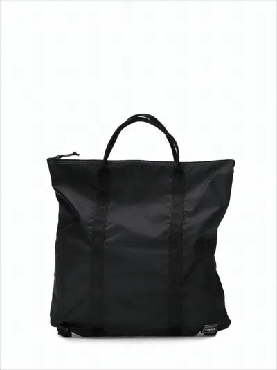 Porter Rectangular Black Shoulder Bag With Minimalist Design In White