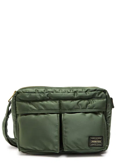 Porter Tanker Padded Satin Crossbody Bag In Sage