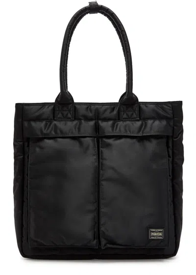 Porter Tanker Logo-patch Tote Bag In Black