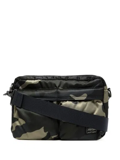 Porter-yoshida & Co Camouflage-print Crossbody Bag In 绿色