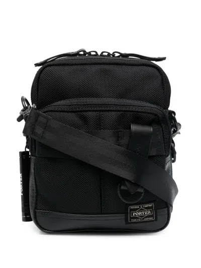 Porter-yoshida & Co Logo Patch Crossbody Bag In Black