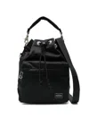 Porter-yoshida & Co Logo-patch Messenger Bag In Black