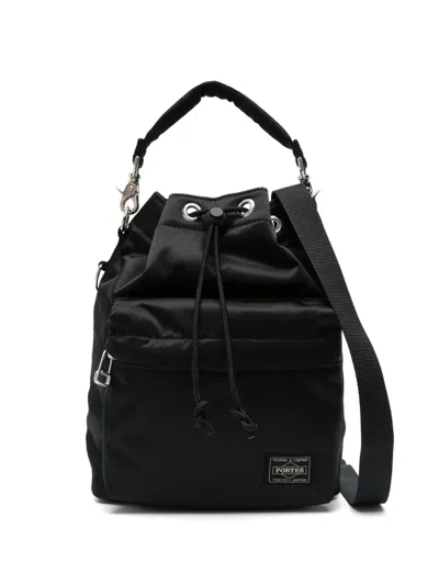 Porter-yoshida & Co Logo-patch Messenger Bag In Black