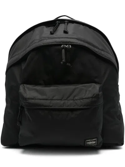 Porter-yoshida & Co Logo-patch Ripstop Backpack In Black