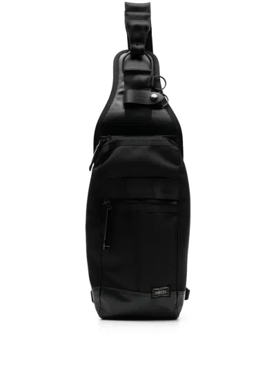 Porter-yoshida & Co Logo-patch Shoulder Bag In Schwarz