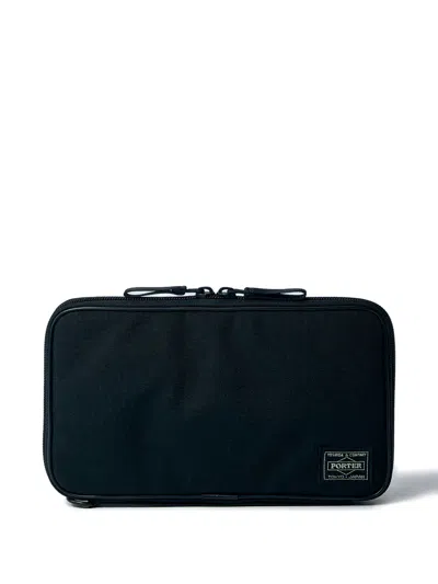 Porter-yoshida & Co Logo-patch Zip-fastening Travel Bag In Black