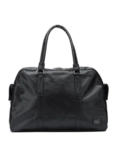 Porter Yoshida Black Cotton Canvas Handbag