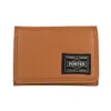 Porter-yoshida & Co Calm Card Holder In Camel Leather In Cammello