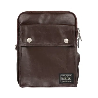 Porter-yoshida & Co Free Style Vertical Shoulder Bag In Brown In Marrone