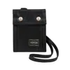 Porter-yoshida & Co Free Style Wallet With Shoulder Strap In Black In Nero