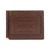 Porter-yoshida & Co Glaze Leather Money Clip Wallet In Brown In Marrone