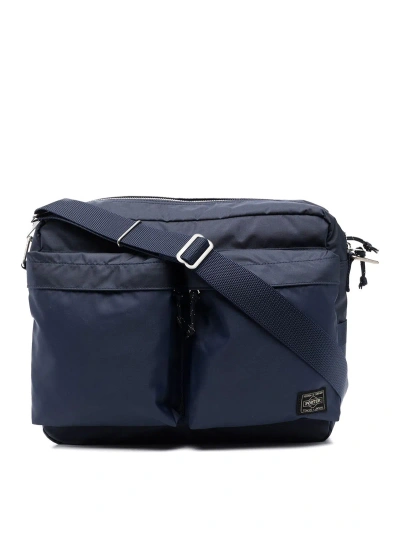 Porter-yoshida & Co Logo Patch Cross Body Bag In Blue
