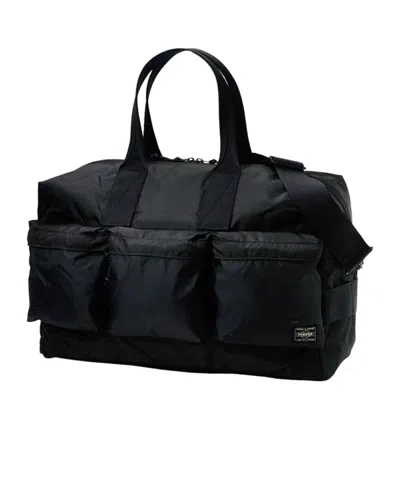 Porter-yoshida & Co Logo Travel Bag In Black