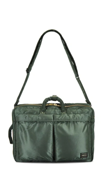Porter-yoshida & Co Tanker 3way Briefcase In Sage Green