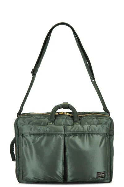 Porter-yoshida & Co Tanker 3way Briefcase In Sage Green