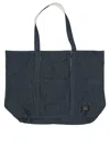 Porter Yoshida Blue Cotton Shoulder Bag In Black