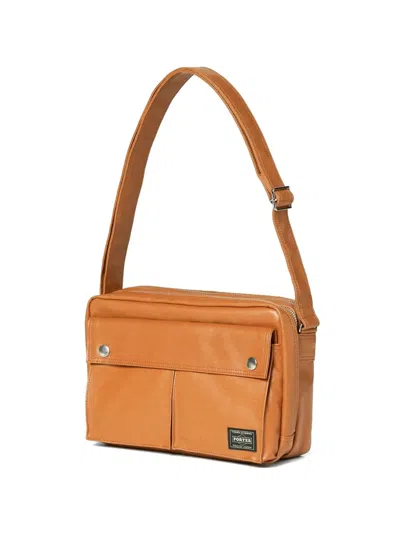 Porter-yoshida & Co Button Flap Shoulder Bag In Neutral