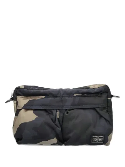 Porter-yoshida & Co Camouflage-print Shoulder Bag In Black