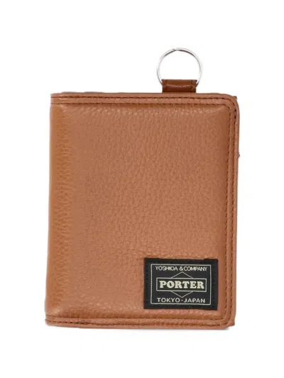 Porter-yoshida & Co Grainy Leather Wallet In Brown