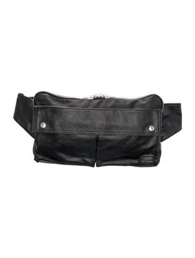 Pre-owned Porter-yoshida & Co Leather Belt Bag In Black