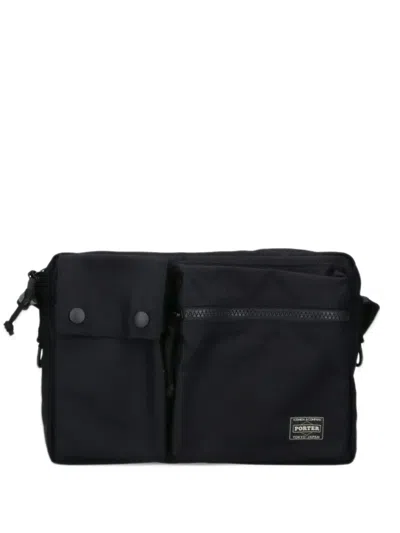 Porter-yoshida & Co Logo-patch Shoulder Bag In Black