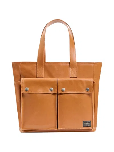 Porter-yoshida & Co Pocket Tote Bag In Orange