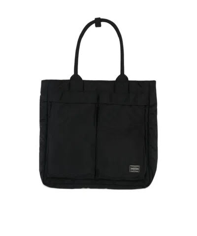 Porter-yoshida & Co Tanker Double Handle Shoulder Bag In Black