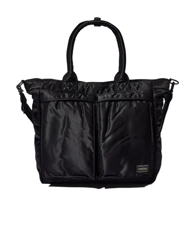Porter-yoshida & Co Tanker Large Double Handle Shoulder Bag In Black