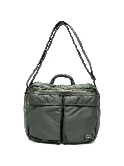 Porter-yoshida & Co Tanker Logo-patch Shoulder Bag In Green