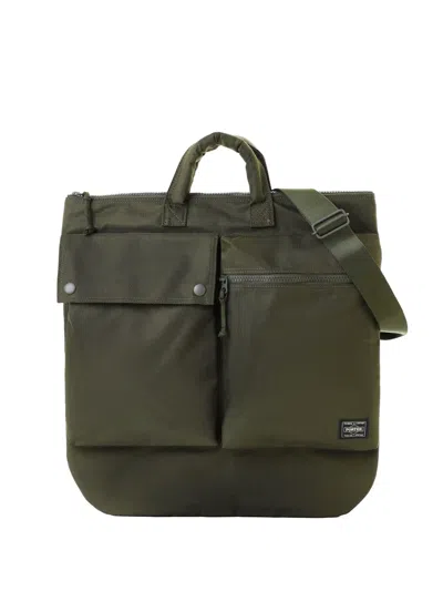 Porter-yoshida & Co Zip Webbing Shoulder Bag In Green