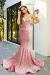 Portia And Scarlett 21208 Strapless Long Prom Dress In Pink