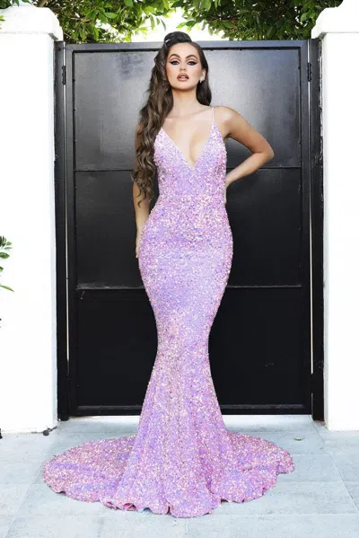 Portia And Scarlett 21235 Long Formal Prom Gown In Purple