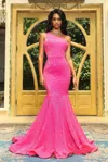 Portia And Scarlett 22349 Long Fitted Prom Dress In Pink