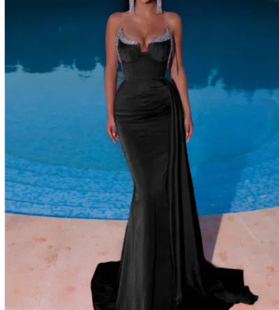 Portia And Scarlett Bustier With Beads In Black In Multi