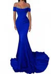 Portia And Scarlett Diamond Sweetheart Neckline Gown In Cobalt In Blue