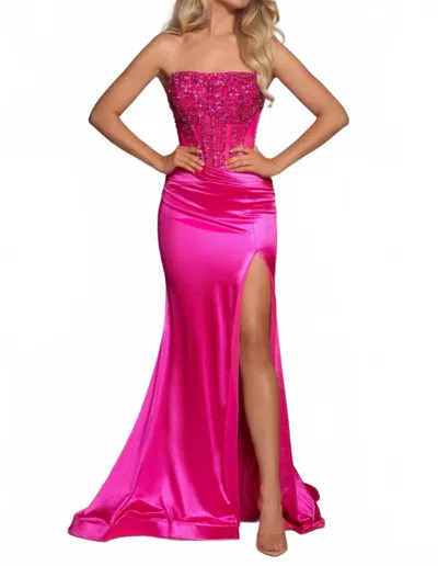 Portia And Scarlett Exquisite Floor-length Gown In Hot Pink