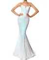 Portia And Scarlett Long Strapless Mermaid Prom Dress In Ivory In Multi