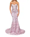 Portia And Scarlett Mermaid Glitter Prom Dress In Pink In Multi