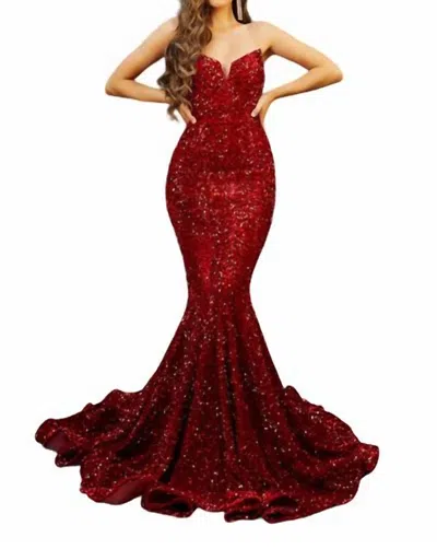 Portia And Scarlett Mermaid Prom Dress In Red In Multi