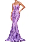 Portia And Scarlett Mermaid Sweetheart Maxi Dress In Lilac In Purple