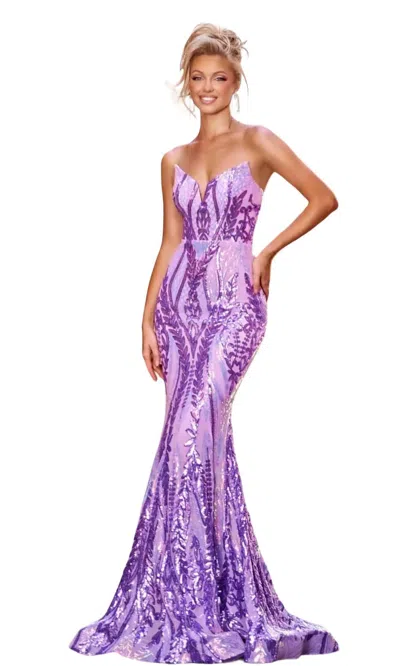 Portia And Scarlett Mermaid Sweetheart Maxi Dress In Lilac In Multi