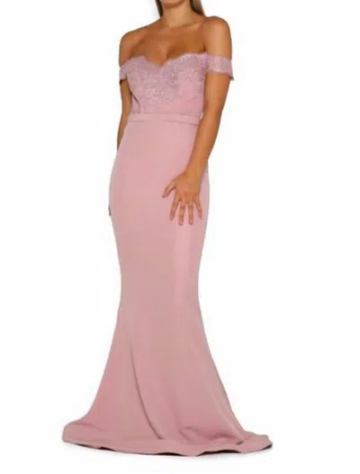 Portia And Scarlett Off Shoulder Dress In Blush In Pink