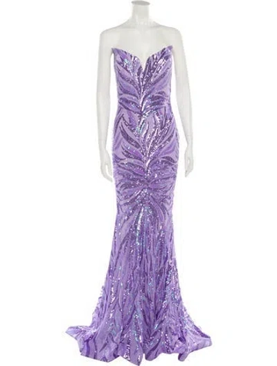 Pre-owned Printed Long Dress W/ Tags In Purple from The RealReal