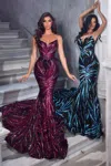 Portia And Scarlett Ps22538 Long Strapless Mermaid Prom Dress In Multi