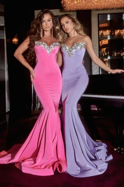 Portia And Scarlett Ps23185 Prom Fitted Long Gown In Pink