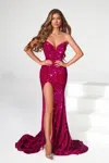 Portia And Scarlett Ps23521 Long Strapless Prom Dress In Purple